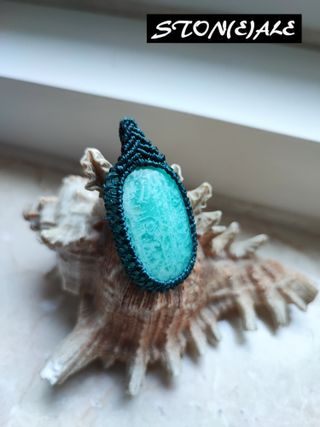 Collana con ciondolo in macrame con amazzonite