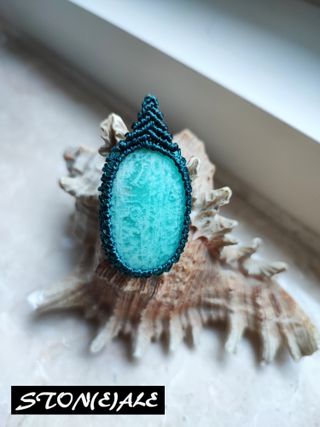 Collana con ciondolo in macrame con amazzonite