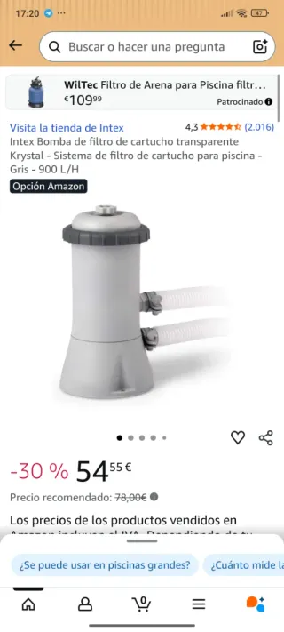 Depuradora Intex A28638NP para piscina