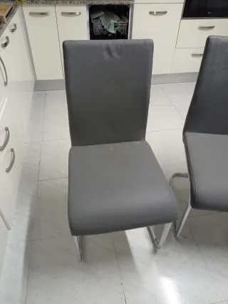 Sillas polipiel gris (4 unidades)