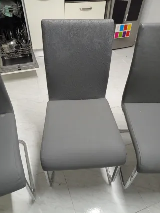Sillas polipiel gris (4 unidades)