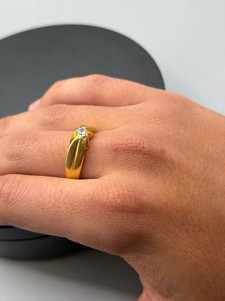 Ref342 Solitario de oro de 18k