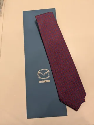 Corbata Mazda Seda Azul y Rojo
