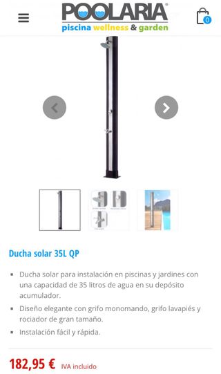 Duchas Solares Exterior 35L NUEVAS