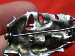 Precioso broche barco plata antiguo esmaltado