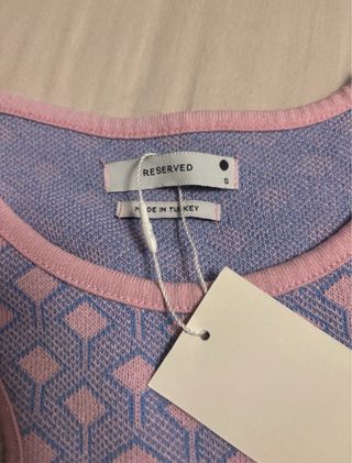 Top Reserved talla S estampado geométrico