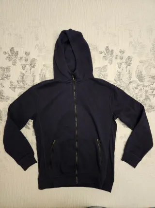 Sudadera azul con capucha y cremallera Talla XL