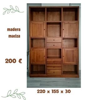 Librería madera maciza 220x155x30