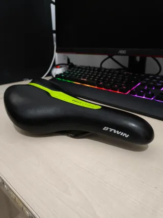 Sillín bicicleta Btwin Ergonómico Negro/Verde