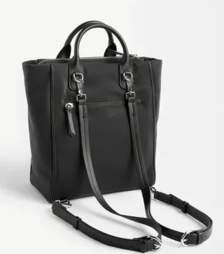 Bolso Mochila Parfois Negro Texturizado