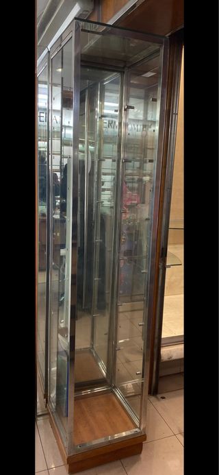 Estantería Cristal/Madera y inox ideal comercio