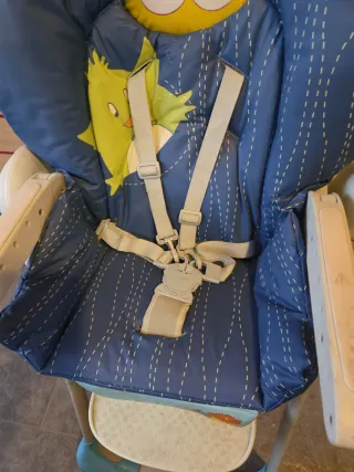 Trona para bebé azul con cojín