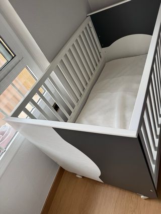 Cuna de bebé blanca Ros 70 x 140