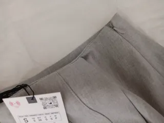 Minifalda pantalón tableada Zara gris