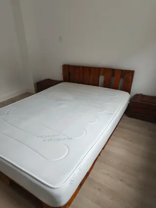 Somier madera hecho a mano + mesillas