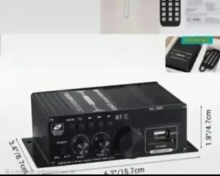 Amplificador AK380 Bluetooth 800W + Mando + Fuente