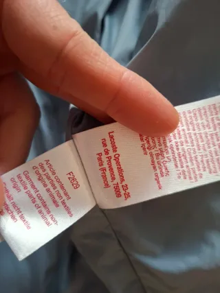 Plumífero Lacoste azul y blanco