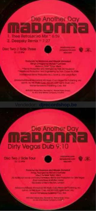PRECINTADO 2 x 12”Vinilo Madonna - Die Another Day
