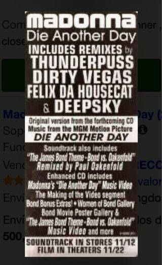 PRECINTADO 2 x 12”Vinilo Madonna - Die Another Day