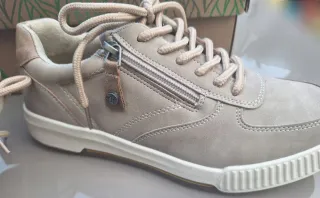 Zapatos de cordones beige mujer