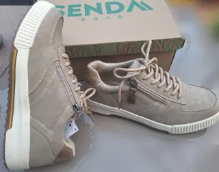 Zapatos de cordones beige mujer