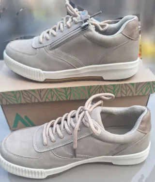 Zapatos de cordones beige mujer