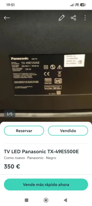 TV LED Panasonic TX-49ES500E