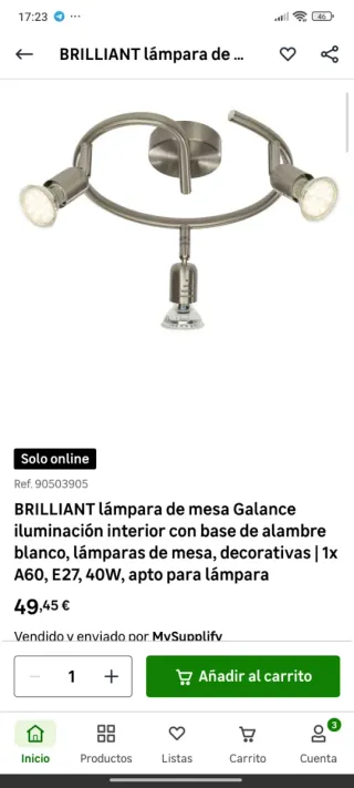 Plafón 3 luces Arlight