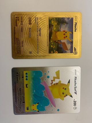 Pack Cartas Pokémon Pikachu, Raichu y Mimikyu