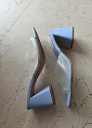 Sandalias Stradivarius Azul Pastel Tacón