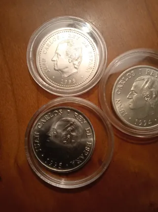 Lote 3 Monedas Plata 2000 Pesetas Juan Carlos I