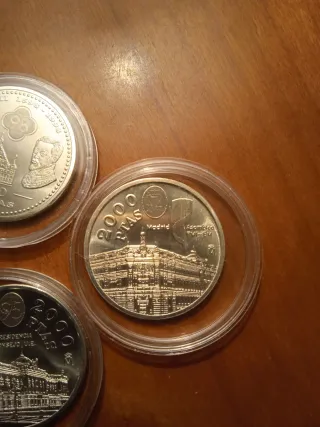 Lote 3 Monedas Plata 2000 Pesetas Juan Carlos I