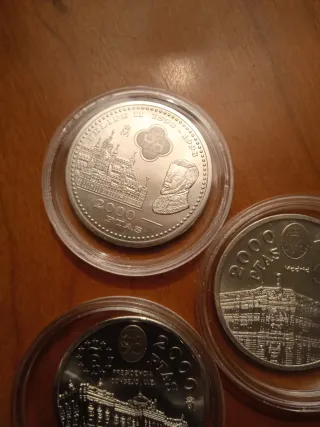 Lote 3 Monedas Plata 2000 Pesetas Juan Carlos I