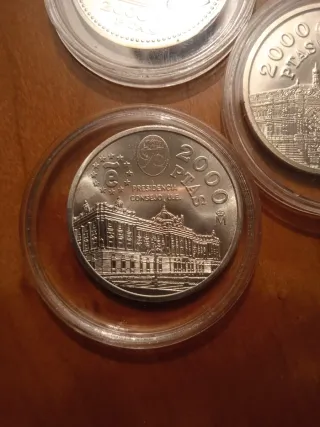 Lote 3 Monedas Plata 2000 Pesetas Juan Carlos I