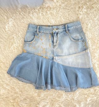 Falda Desigual vaquera patchwork