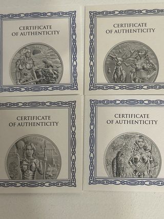 4 monedas Plata Germania Mint valkyrias