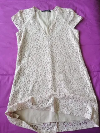 Vestido Zara rosa encaje S