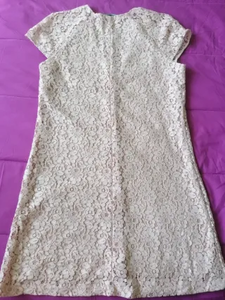 Vestido Zara rosa encaje S