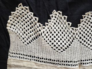 Set 2 Asciugamani Lino Fine '800 Uncinetto