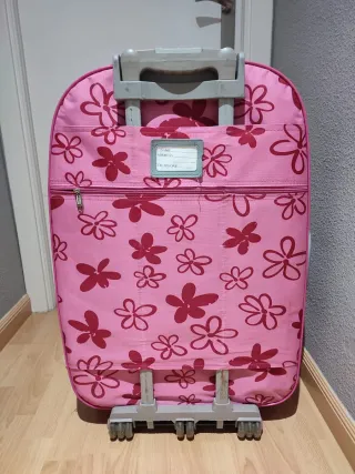 Maleta infantil con ruedas y estampado floral