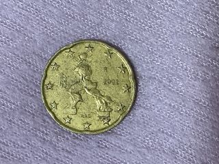 Moneda 20 centimos Italia, 2002