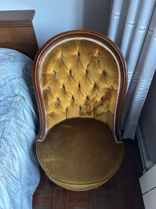 Butaca Descalzadora Terciopelo Madera