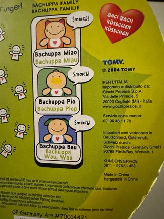 Bachuppa Pio 2004 Giochi Preziosi