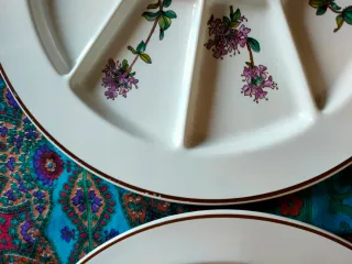 Set 4 piatti da antipasto porcellana decorato