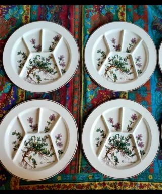 Set 4 piatti da antipasto porcellana decorato