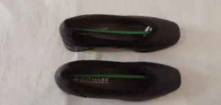 Zapatos Pitillos Negros T.39 Tacón Ancho