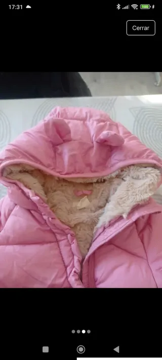 Buzo rosa con orejas para niña