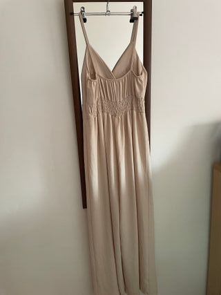 Vestido beige tirantes cruzados