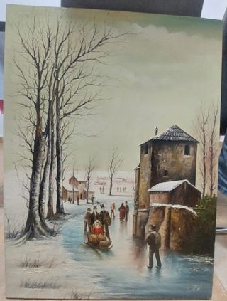 Lienzo Óleo Impresionista Invierno