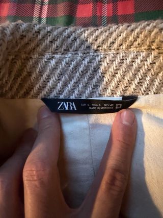 Cappotto Uomo Zara Beige Spina di Pesce